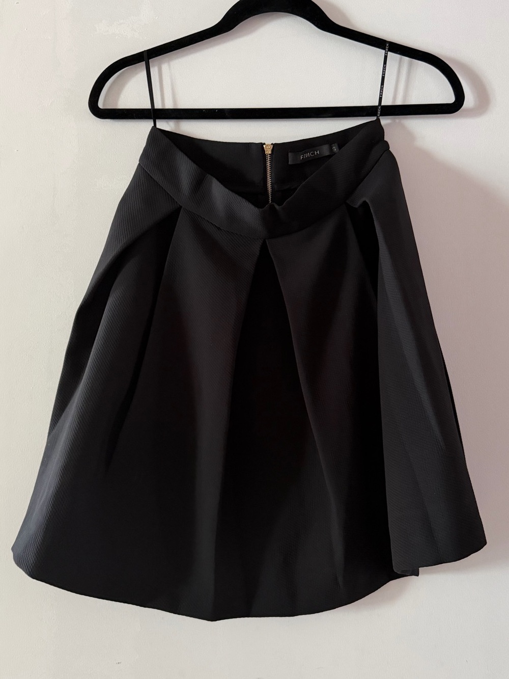 FRNCH Black Circle Skirt with Soft Pleats